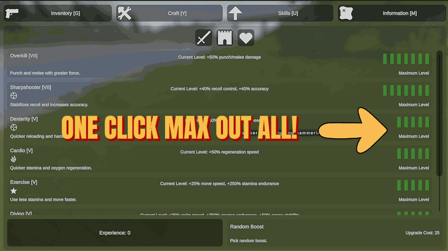 Unturned — Max All Skills (screenshot 2)